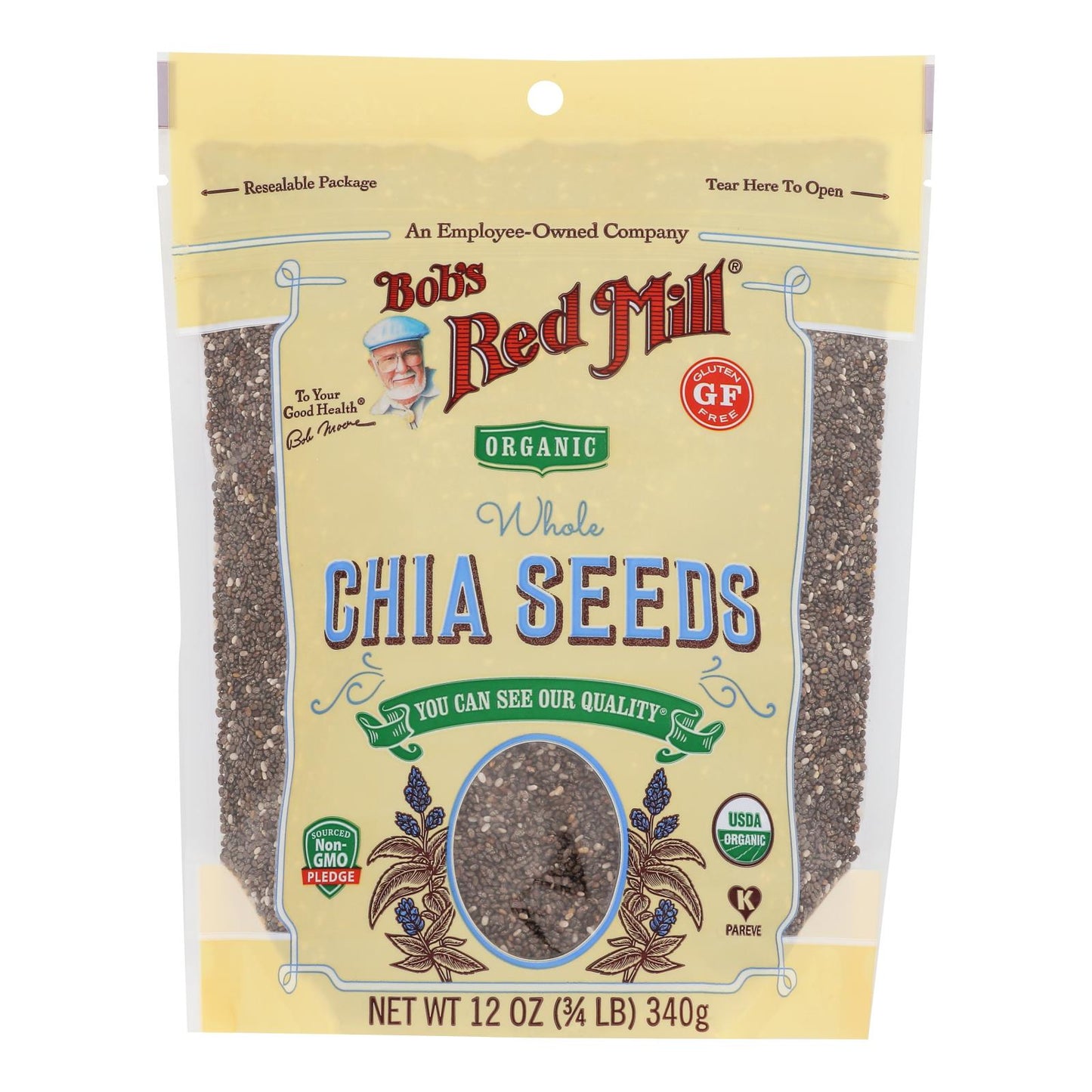 Bob's Red Mill Chia Seeds, Rich in Omega-3 Fatty Acids, 12 Oz Pack (5-Pack)