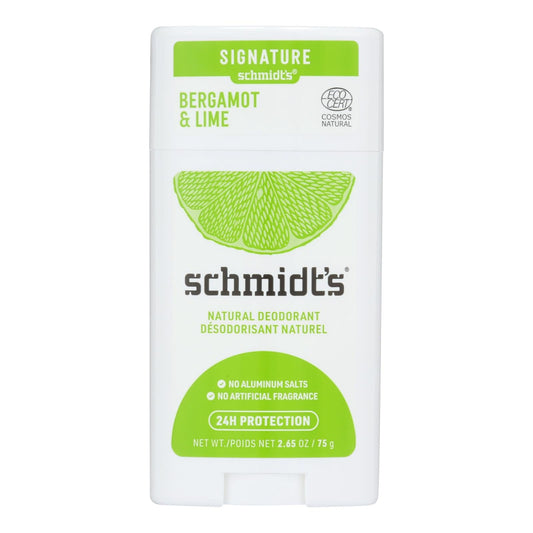 Schmidt's Deodorant Bergamot & Lime Stick - 2.65 Oz
