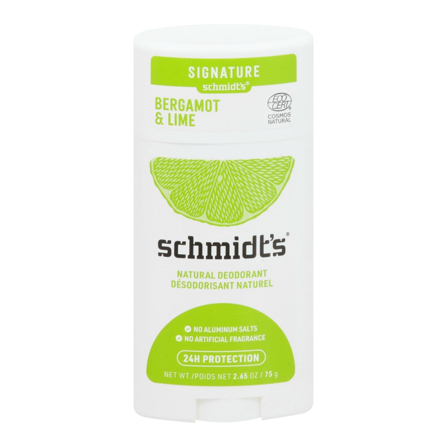 Schmidt's Deodorant Bergamot & Lime Stick - 2.65 Oz