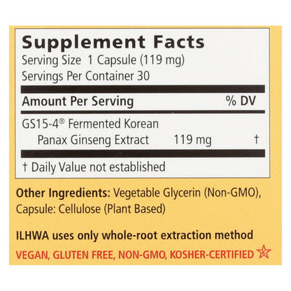 Ilhwa Enzyme Fermented Ginseng Herbal Supplement (Pack of 1 - 30 Caps)