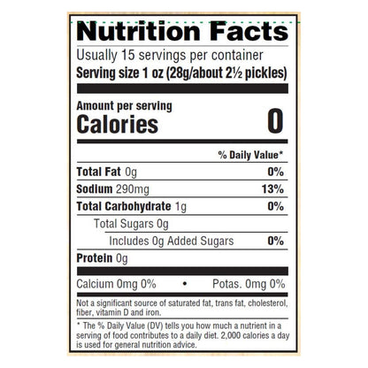 Woodstock Organic Kosher Baby Dill Pickles (Pack of 6 - 24 oz.)