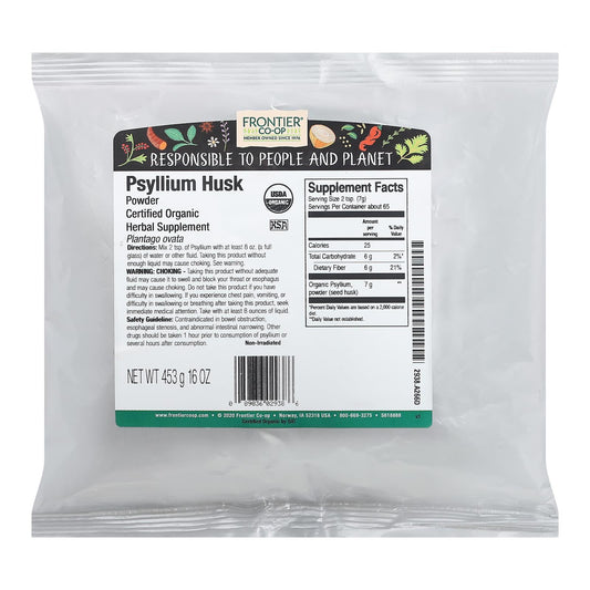 Frontier Herb Organic Psyllium Seed Husk Powder - 1 lb