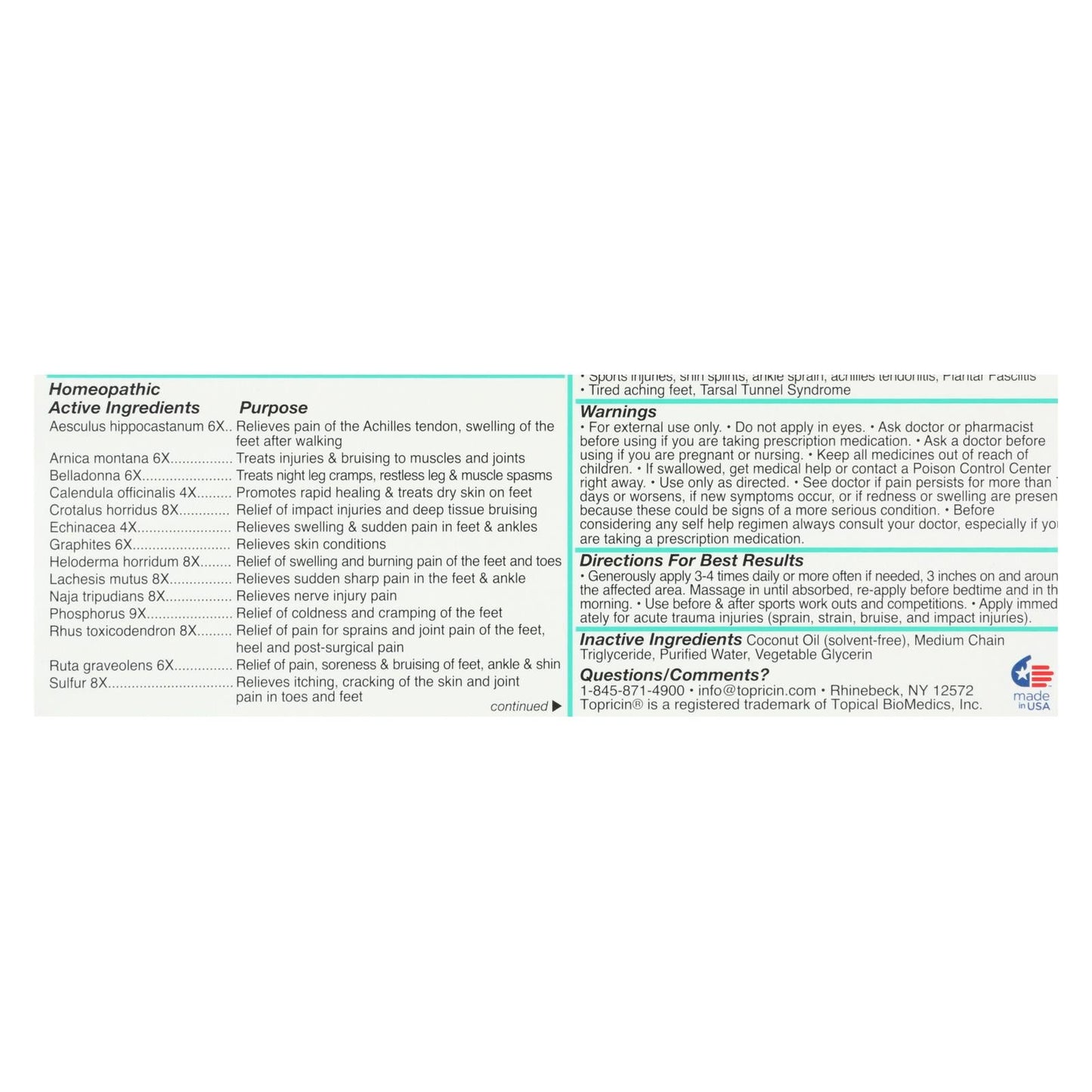 Topricin Foot Therapy - Anti-Fungal Cream for Athletes Foot - 2 Oz
