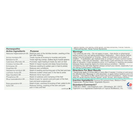 Topricin Foot Therapy - Anti-Fungal Cream for Athletes Foot - 2 Oz