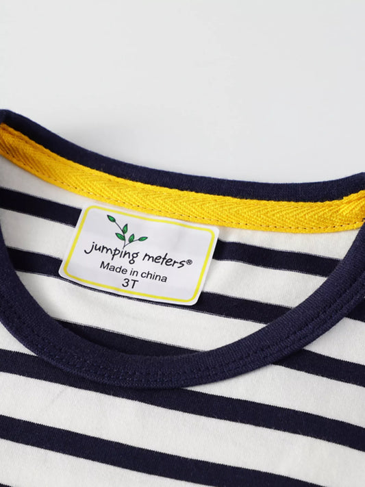 Children's Striped Cat Short Sleeve Dress