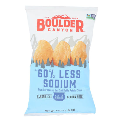 Boulder Canyon Kettle Cooked 60% Lower Sodium Potato Chips (Pack of 12 - 6.5 Oz)