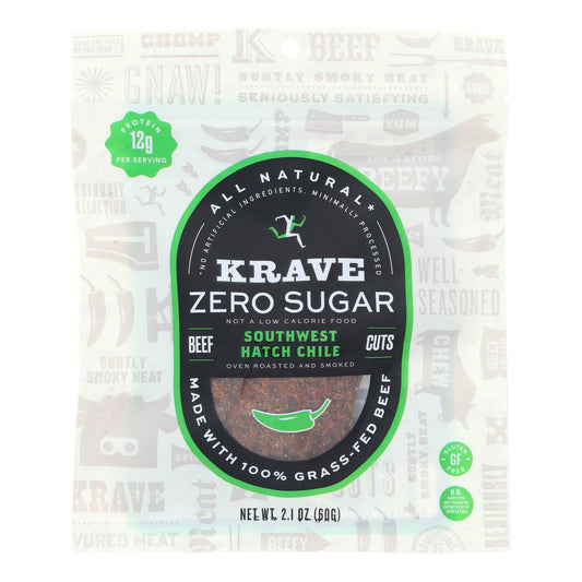 Krave Beef Jerky - Sugar-Free Sweet Hatch Delight, 8-Pack (2.1 Oz)