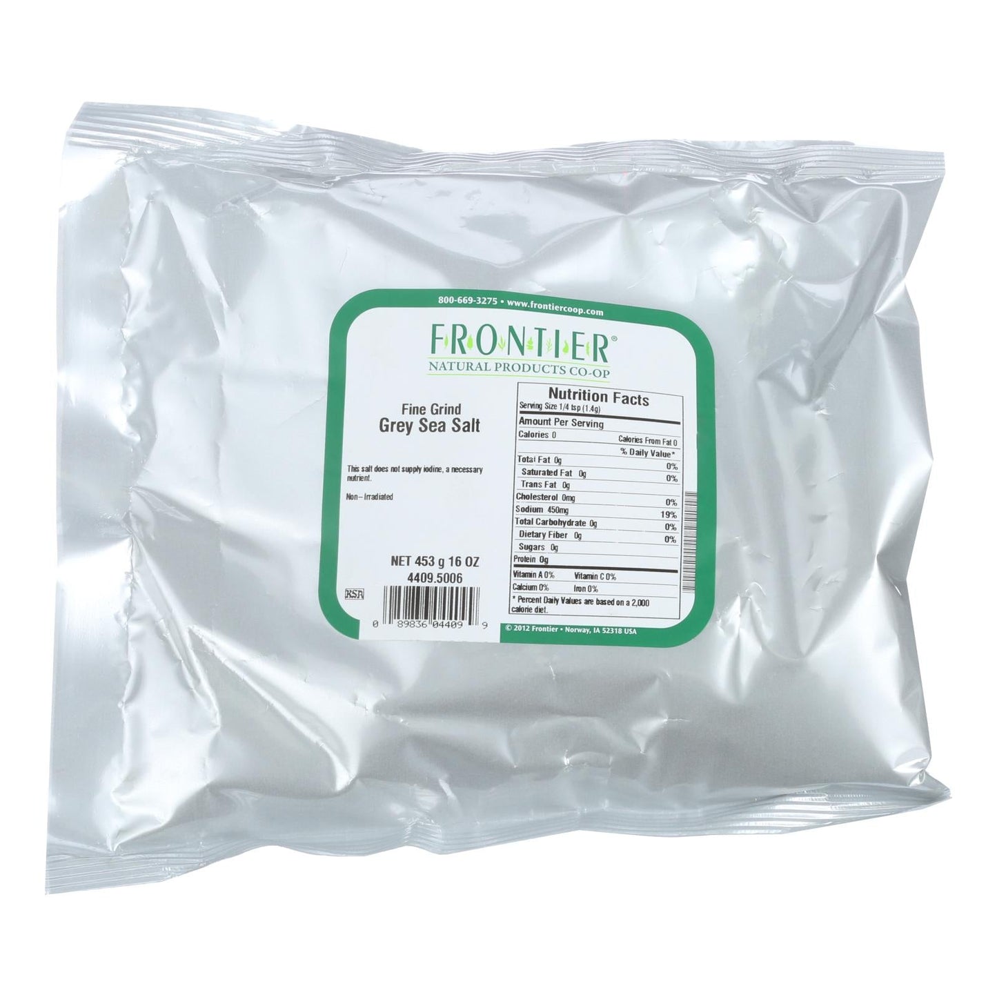 Frontier Gourmet Grey Sea Salt - Finely Ground - 1 Lb