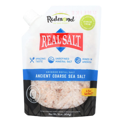 Real Salt Ancient Coarse Grind Pouch, Case of 6 (16 oz Each)