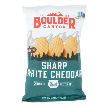 Boulder Canyon Kettle Chips White Cheddar (Pack of 12 - 6 Oz)