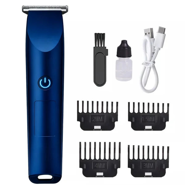 Men Pro Electric Hair Clippers Beard Trimmer Cutting Barber Shaving Machine Blue (Logistics Only For USPS.TK/TMEU Only For Self-pickup)