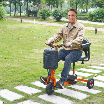 VEVOR Foldable 3 Wheel Mobility Scooter For Seniors, Portable Electric Powered Mobility Scooter With 12 Mile Long Range, All Terrain Travel Wheelchair With 48V Lithium-ion Battery, Max Support 330LBS