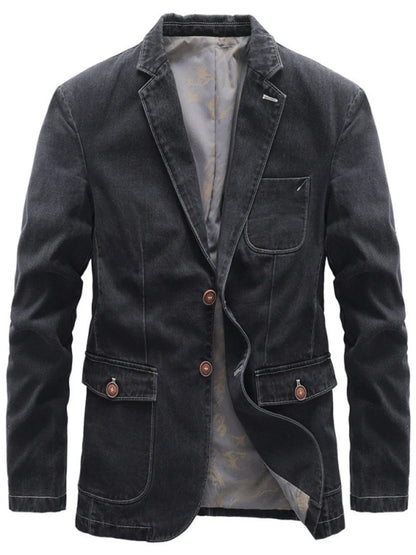 Men's Full Size Lapel Collar Long Sleeve Blazer Plus Size
