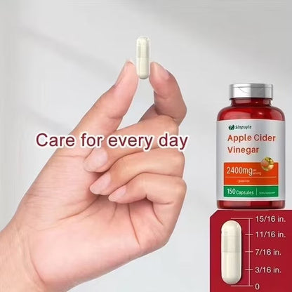 Apple Cider Vinegar Capsules 2400mg - 150 Capsules, Gluten-Free, Digestion & Weight Management Support