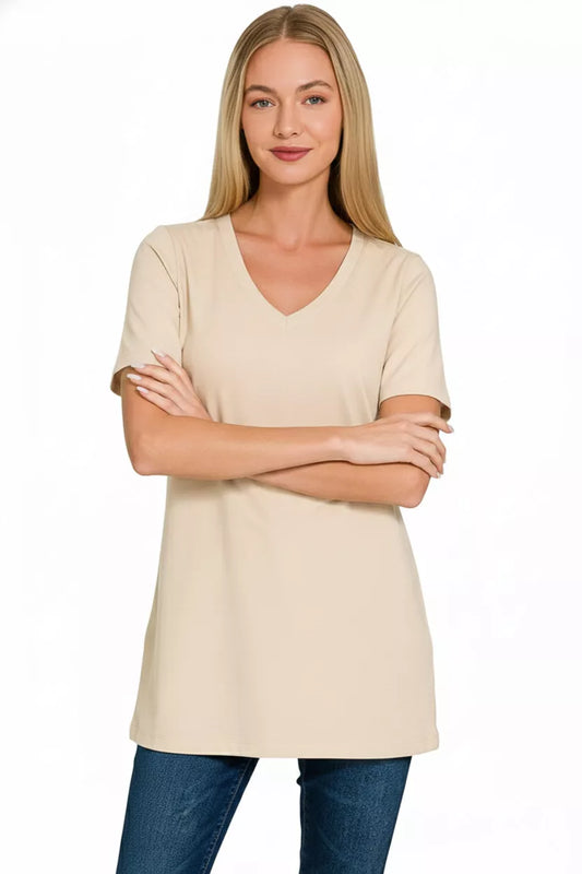 Zenana V-Neck Short Sleeve T-Shirt