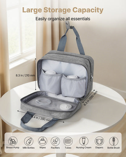 Wearable Breast Pump Bag, Breast Feeding Bag With Ice Pack, Fits For M5/M6, Pumping Accessories & Breastmilk Storage, Portable Pump Carrying Case For Work, Travel & Family Use, Grey