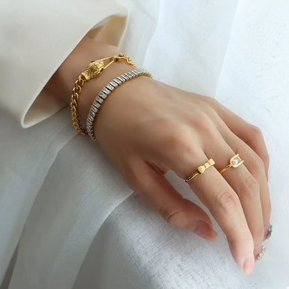 Titanium Steel Zircon Snake Bracelet