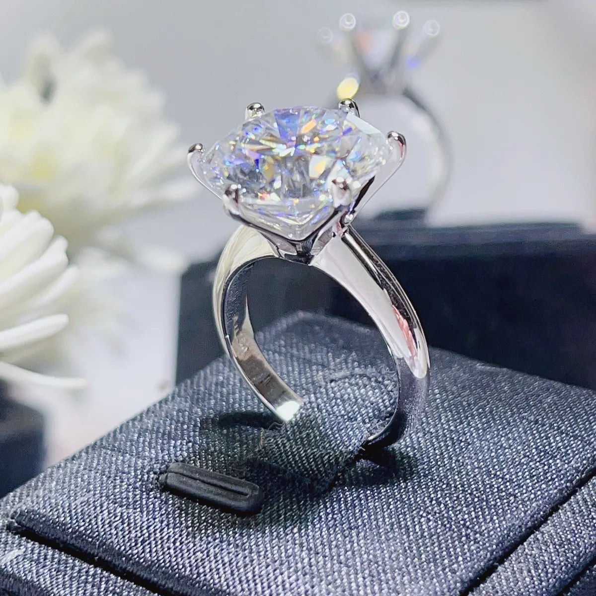 10 Carat Moissanite 925 Sterling Silver Ring