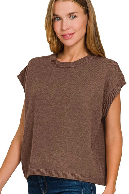 Zenana Oversized Viscose Sweater Vest