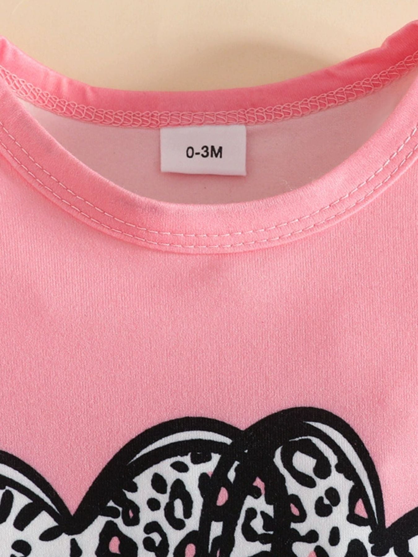 Children's Leopard Heart Bodysuit and Shorts Set with Headband