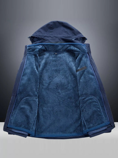 Men's Full Size Windproof Zip Up Hooded Jacket Plus Size
