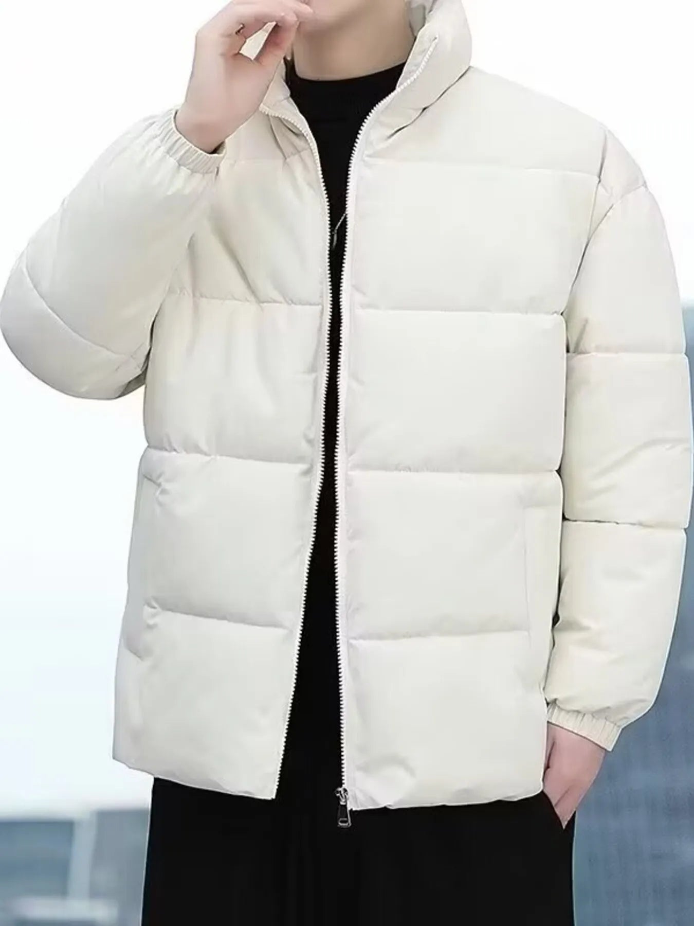 Men's Plus Size Quilted Zip Up Winter Coat