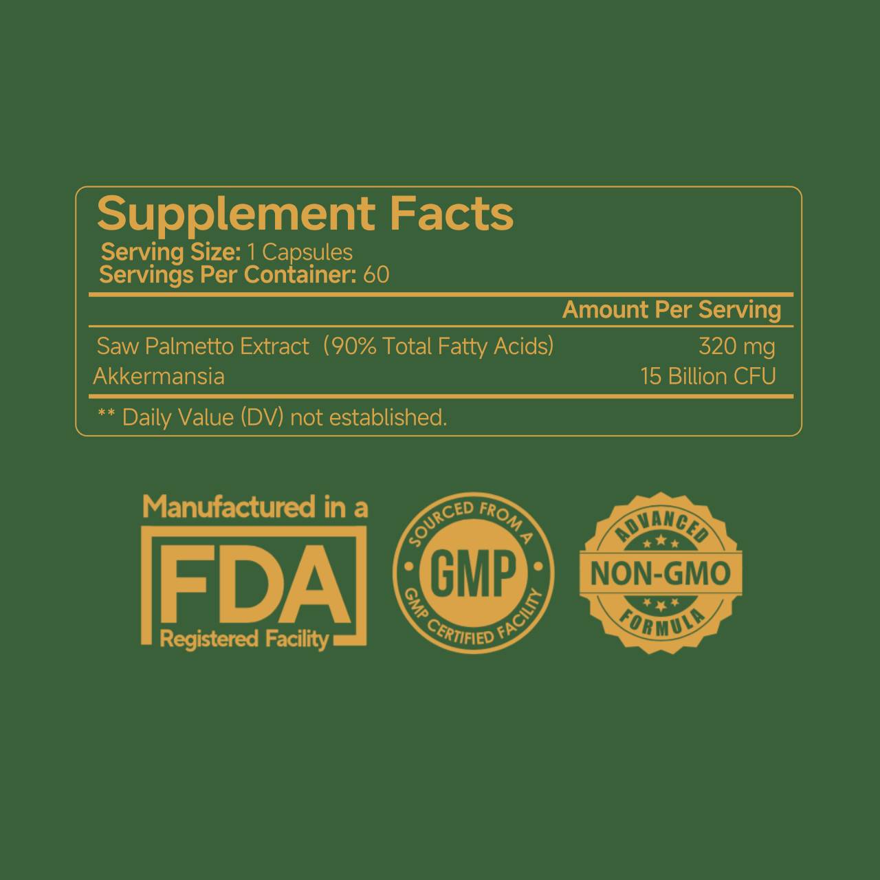 Saw Palmetto Extract With AKK Probiotics Supplement For Urinary Health Metabolism Support