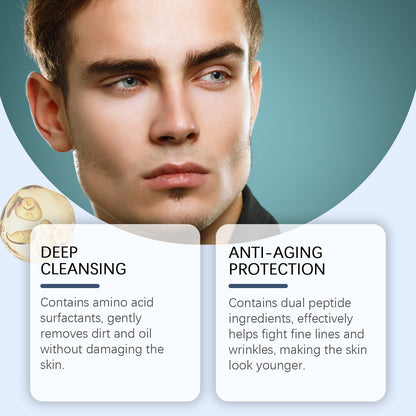 East Moon Men's Facial Cleanser, Moisturizing Amino Acid Gentle Cleanser Refreshing Non-Tightening Cleanser