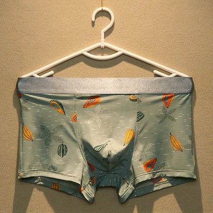 Youth Cartoon Printed Breathable Waist Boxer Shorts