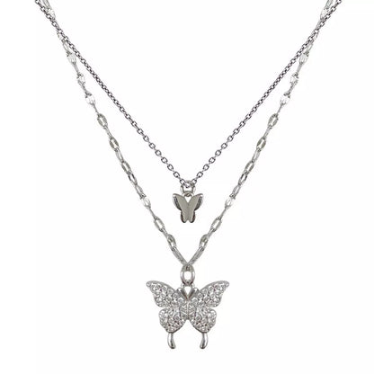 Double Layered Butterfly Necklace