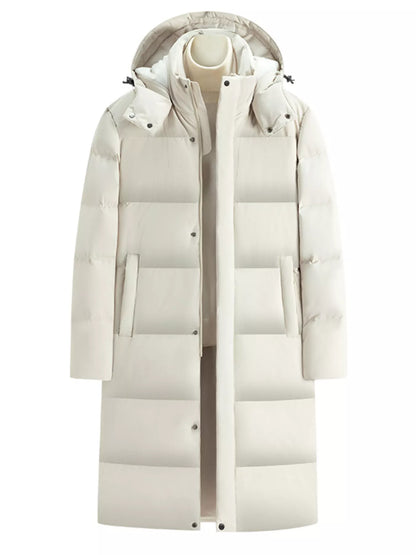 Men's Full Size Longline Hooded Down Coat Plus Size