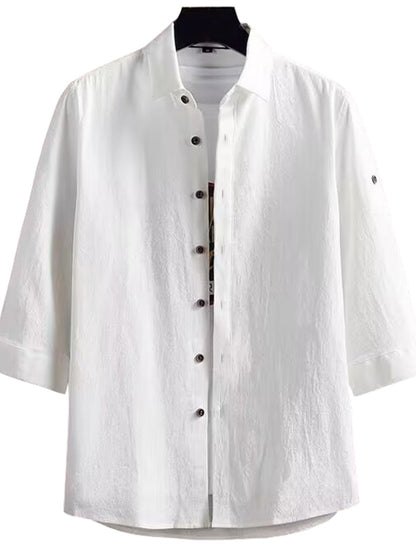 Men's Plus Size Casual Button-Down Shirt