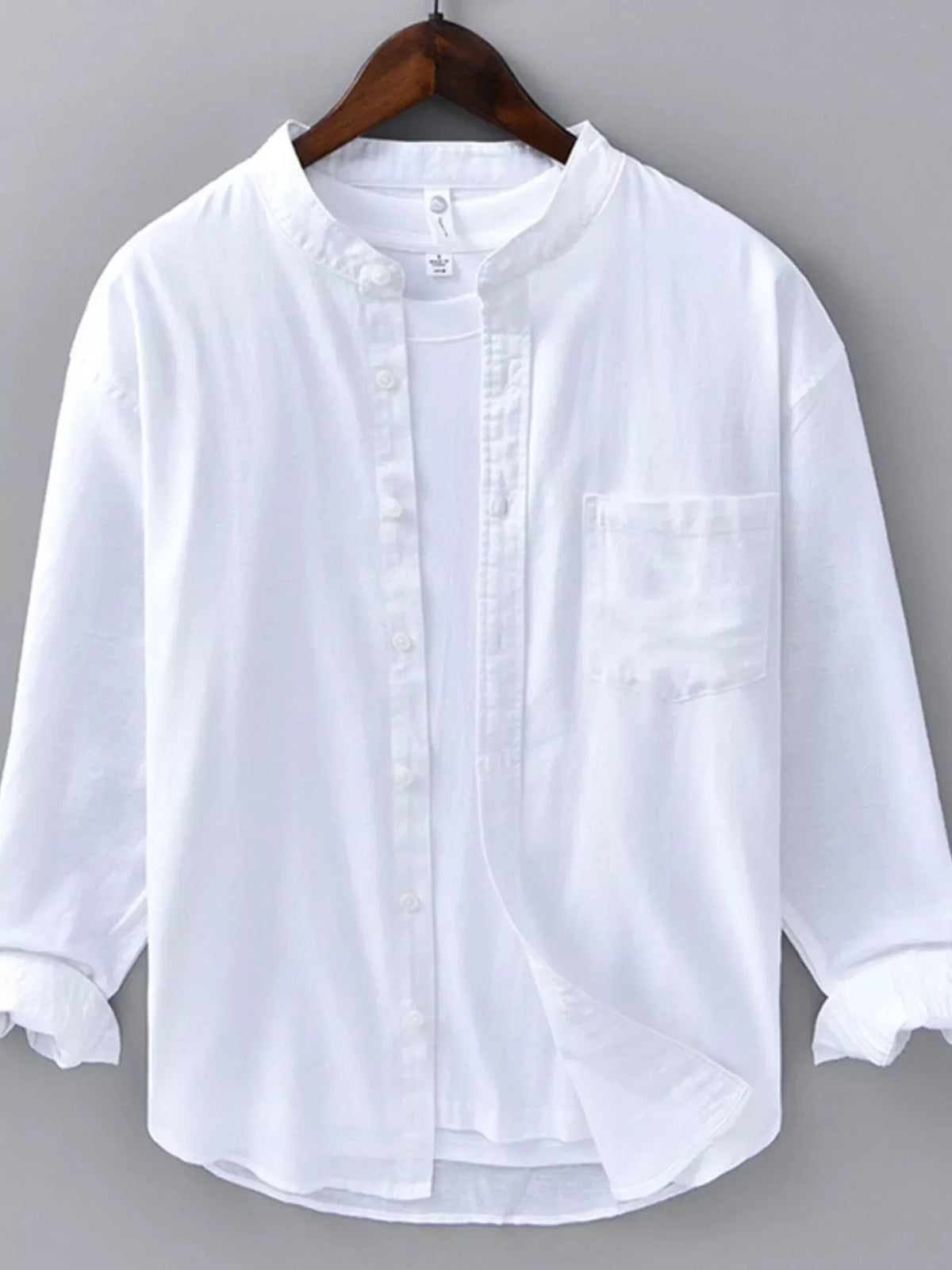 Men's Plus Size Casual Button Up Long Sleeve Shirt