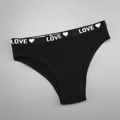 V-shaped Lady's Pure Cotton Ribbed Panties