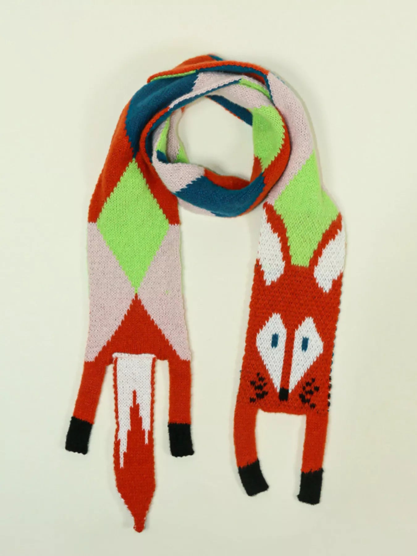 Knitted Fox Pattern Scarf