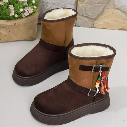 Bohemian Style Ankle Boots with Tassel Decor