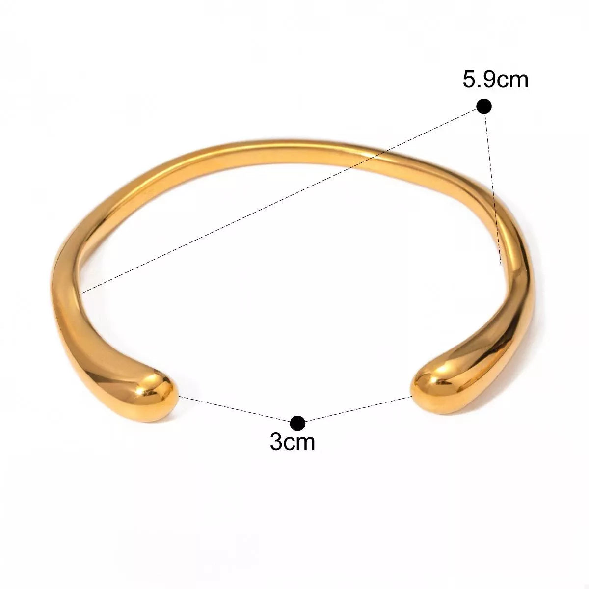 18K Gold-Plated Stainless Steel Open Ring