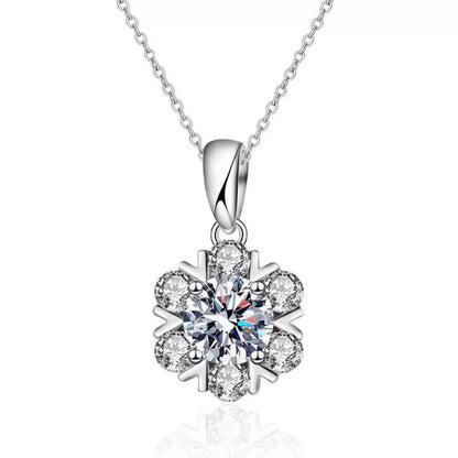 1 Carat Moissanite 925 Sterling Silver Pendant Necklace