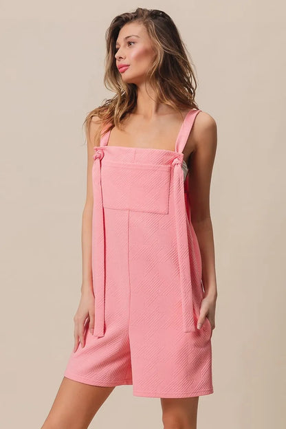BiBi Texured Jacquard Romper with Side Pockets