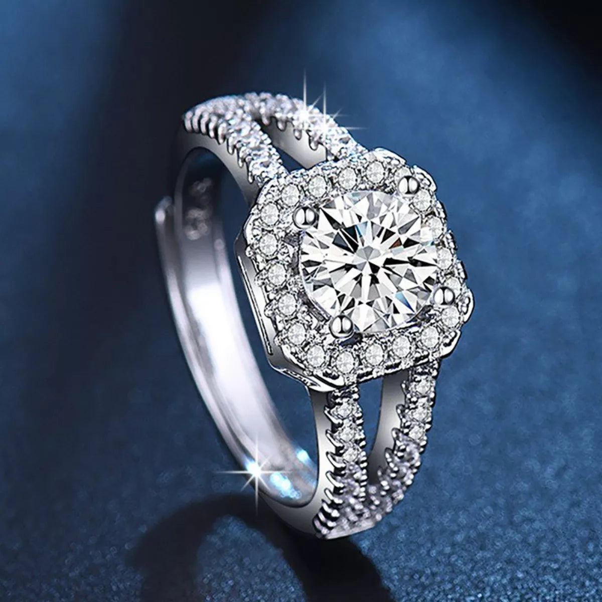 1 Carat Moissanite 925 Sterling Silver Ring