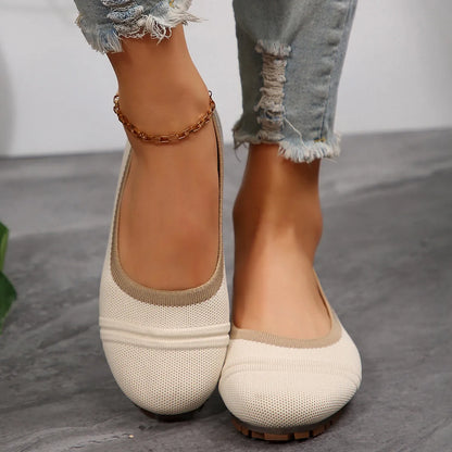 Mesh Round Toe Flat Slip-Ons