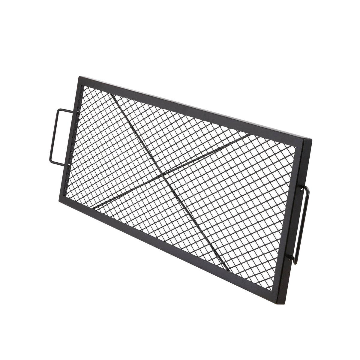 VEVOR X-Marks Fire Pit Grill Grate, Rectangle Cooking Grate, Heavy Duty Steel Campfire BBQ Grill Grid With Handle & Support X Wire, Portable Camping Cookware For Outside Party Gathering, 44 Inch Black