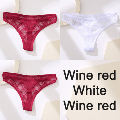 Lace Thong Women's Panties Briefs High Slit Cutout