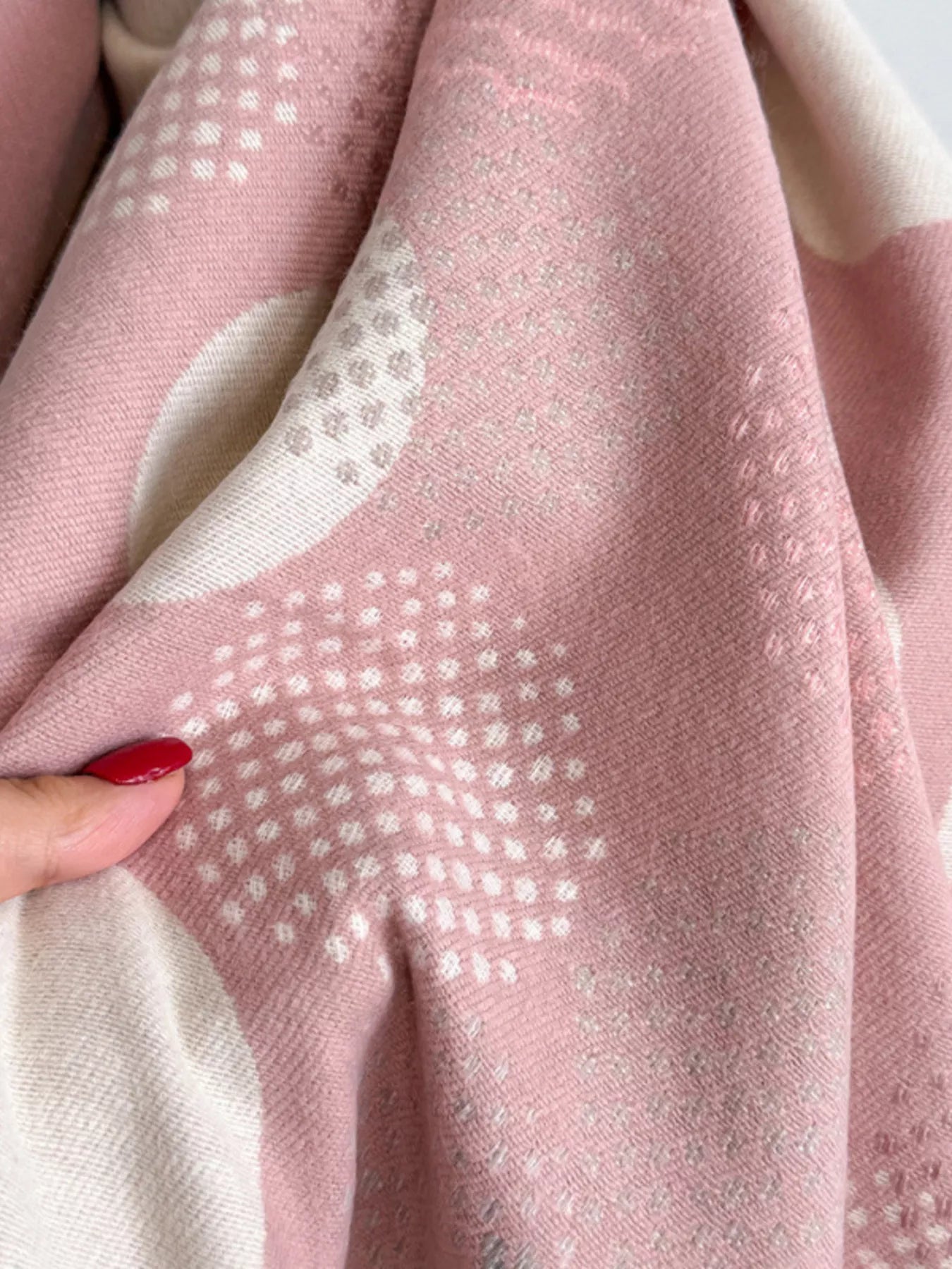Polka Dot Raw Hem Scarf