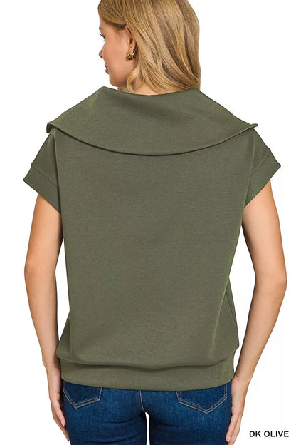 Zenana Scuba Half Zip Top