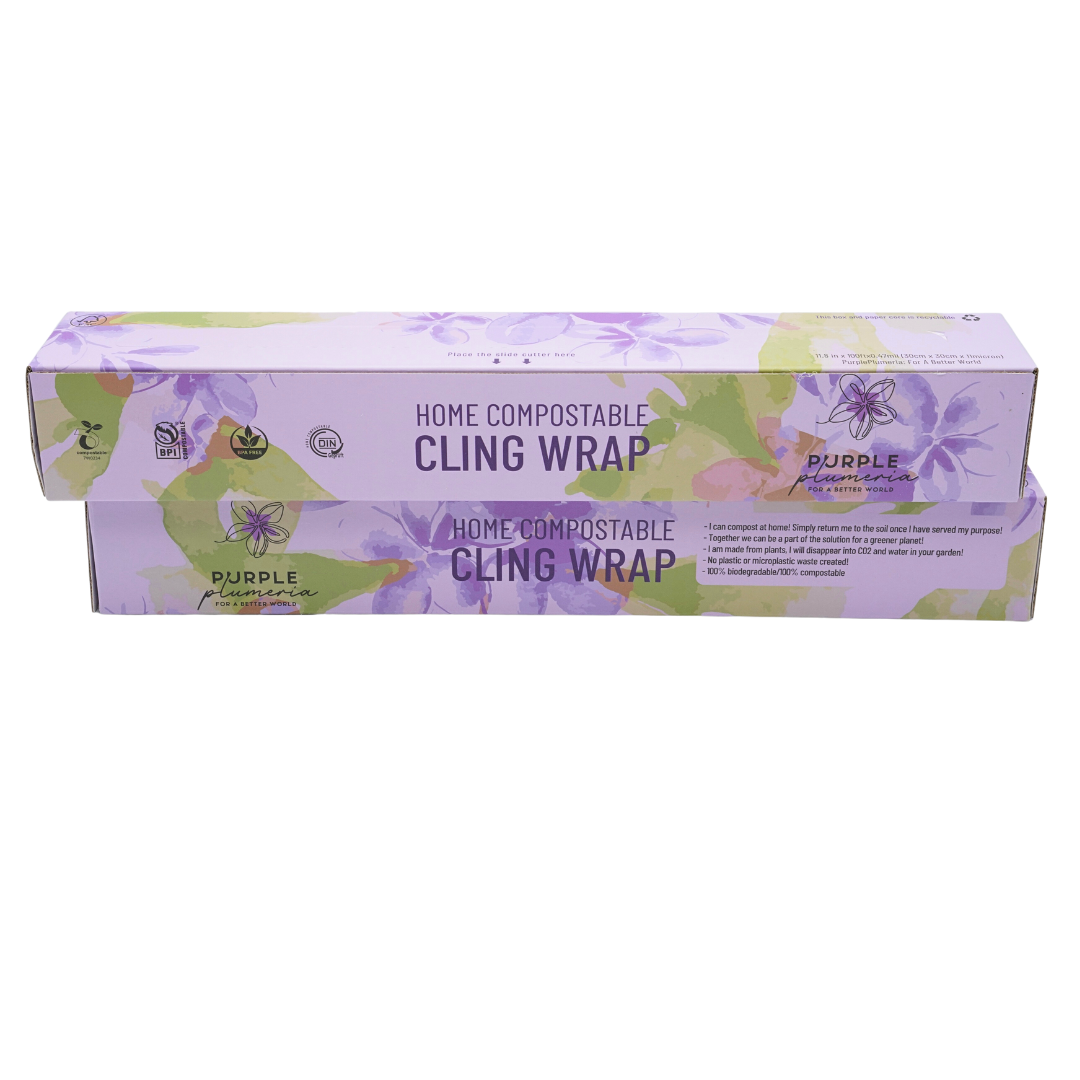 Home Compostable Cling Wrap. Keeps Food Fresh & Safe.