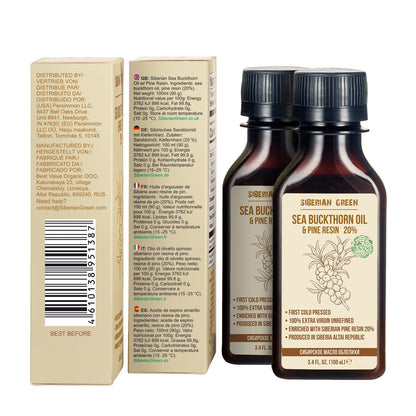 Siberian Sea Buckthorn Oil with Pure Cedar Resin - 100ml