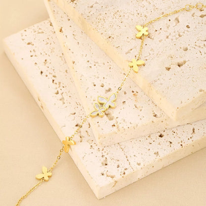 18K Gold-Plated Butterfly Charm Bracelet