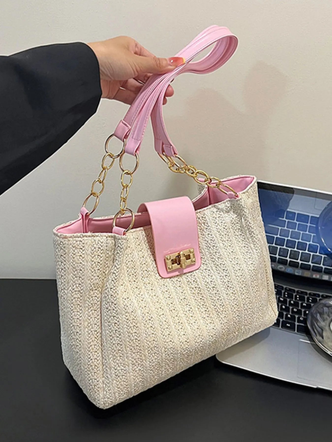 Woven Straw Shoulder Bag