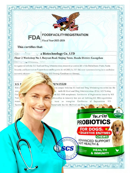Youmile Probiotics For Dogs Soft Chews For Seasonal Allergies, Gut, And Digestive Health. Vet-Reviewed, Premium-Quality Ingredients - Supplements Dog  Vitamin Hip  And  Joint  Supplement